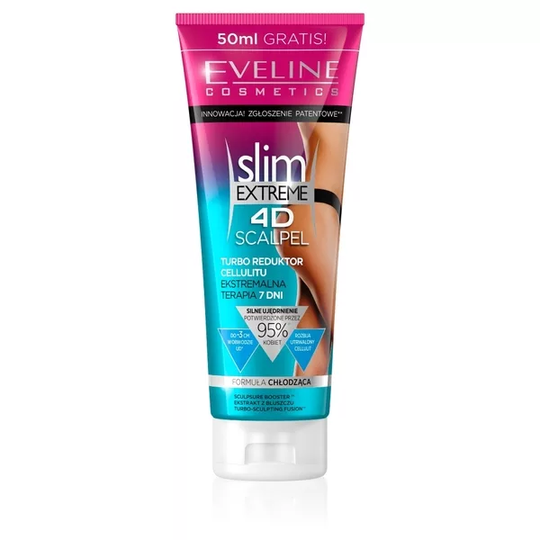 Eveline Slim Extreme 4D Scalpel, potrójnie skoncentrowany turbo reduktor cellulitu, 250ml