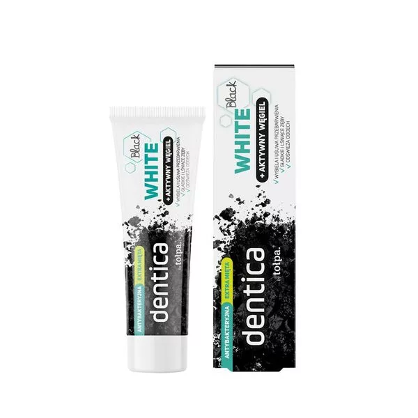 Tołpa Dentica, black white, pasta do zębów z aktywnym węglem, 75ml