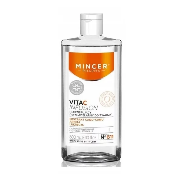 Mincer Pharma Vita C Infusion regenerujący płyn micelarny do twarzy No.611 500ml