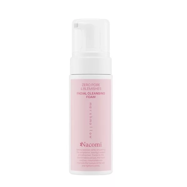 Nacomi Zero Pore & Blemishes, pianka oczyszczająca do twarzy, marshmallow, 150 ml