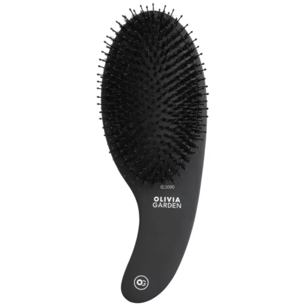 Olivia Garden Expert Care Curve, szczotka do rozczesywania, Boar&Nylon Bristles Matt Black