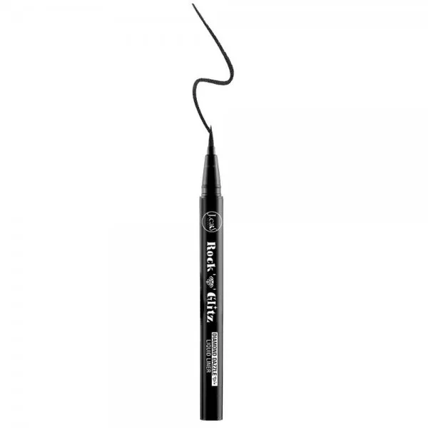 J.Cat Beauty Rock and Glitz Diamond Dazzle Liquid Liner, połyskujący eyeliner w pisaku, Sable Black Shimmer, 0,85g