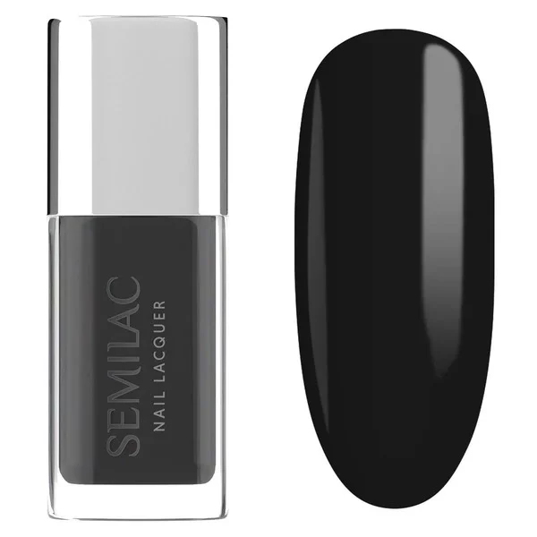 Semilac, klasyczny lakier do paznokci, 109 Classic Black, 9ml