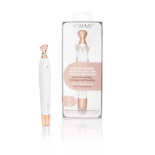 Vitammy Beauty, masażer z funkcją ogrzewania do okolic oczu oraz ust Liva