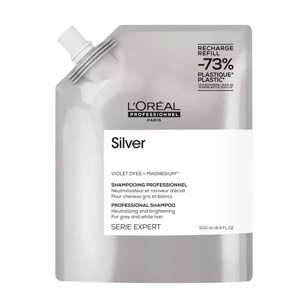 Loreal Professionnel Silver, szampon do włosów siwych, refill, 500ml