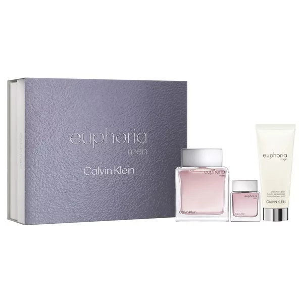 Calvin Klein Euphoria Men zestaw woda toaletowa spray 100ml + woda toaletowa spray 15ml + balsam po goleniu 100ml (M)