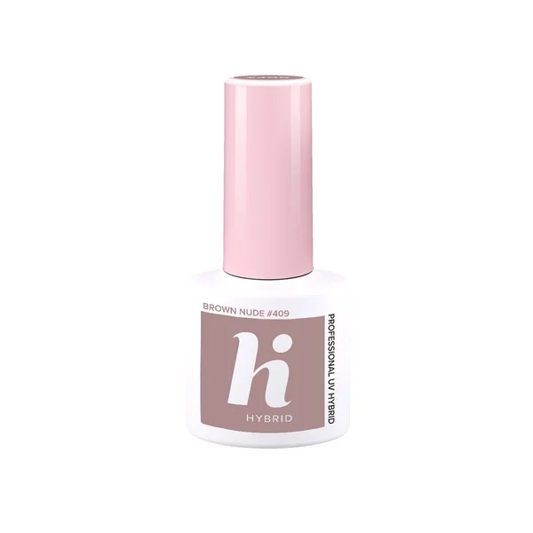 hi hybrid, lakier hybrydowy, 5ml, #409 Brown Nude