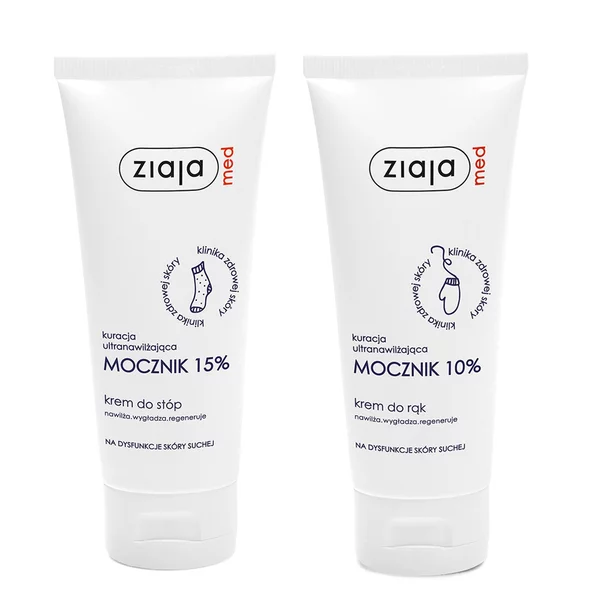 Ziaja Med Kuracja Ultranawilżająca Mocznik, zestaw do pielęgnacji dłoni i stóp, 2x100ml