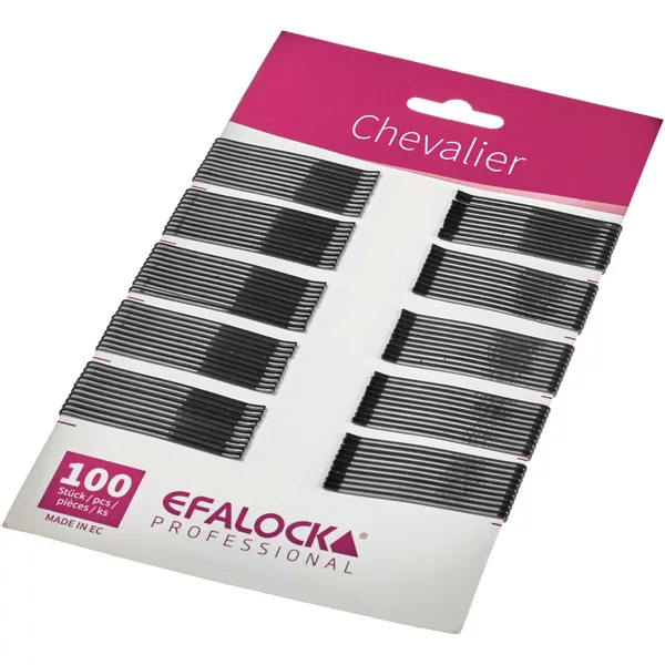 Efalock Chevalier, wsuwki do włosów, 5cm, 100szt., czarny