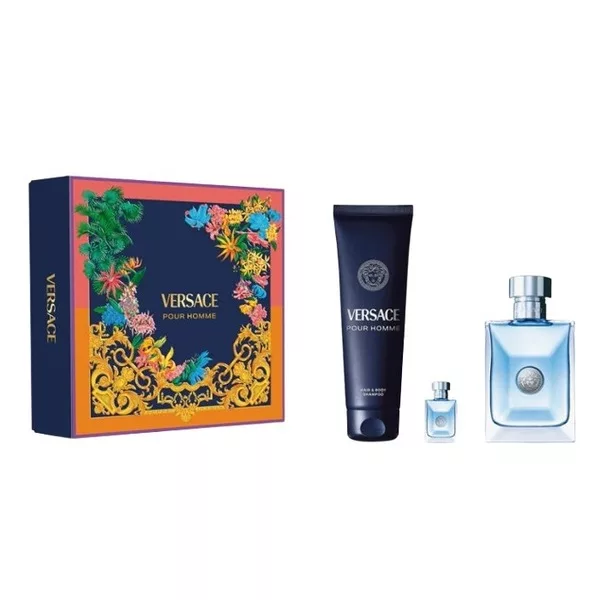Versace Pour Homme zestaw prezentowy dla mężczyzn: woda toaletowa 100ml + miniatura 5ml + żel pod prysznic 150ml