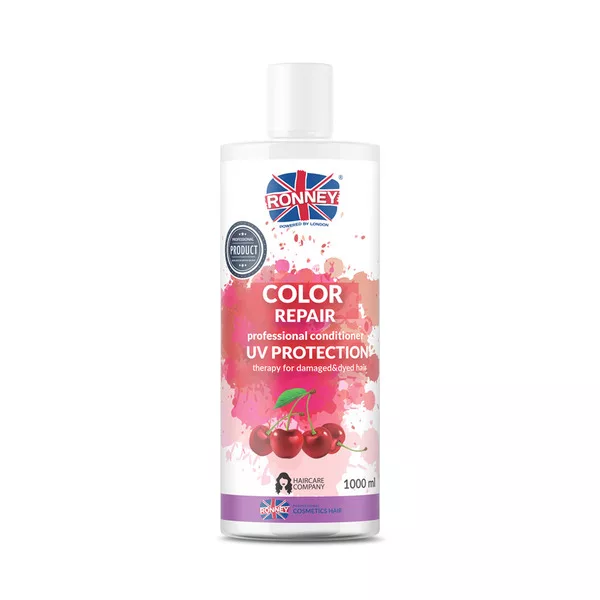 Ronney Professional Conditioner Color Repair Cherry UV Protection, Odżywka do włosów farbowanych WIŚNIOWA 1000ml