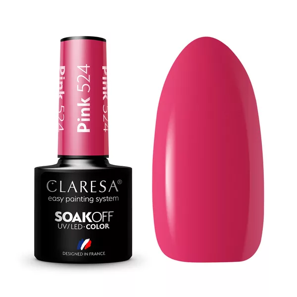 Claresa, Lakier hybrydowy, PINK 524, 5g