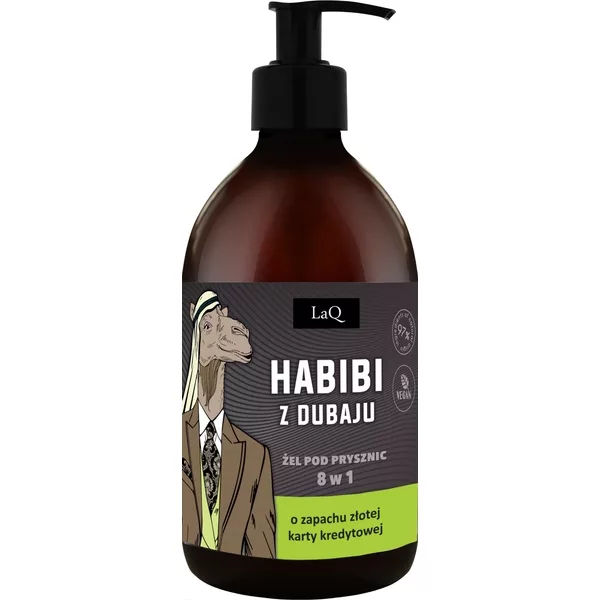 LaQ Habibi, czarny mat, żel pod prysznic, 500ml