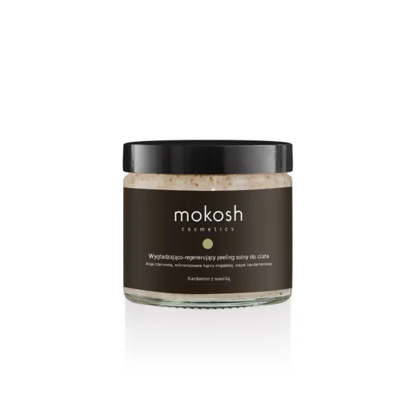 Mokosh Kardamon z wanilią, wygładzający-regenerujący peeling solny do ciała, 300g
