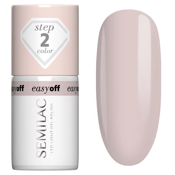 Semilac Easy Off Led Light, utwardzany lakier do paznokci do usunięcia zmywaczem, L12 Almond Milk, 7ml