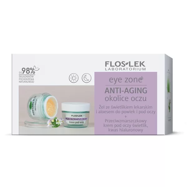Floslek Eye Zone zestaw żel do powiek i pod oczy 10g + przeciwzmarszczkowy krem pod oczy 15ml