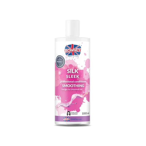 Ronney Professional Conditioner Smoothing Silk Sleek, Odżywka wygładzająca do włosów cienkich i matowych 1000ml