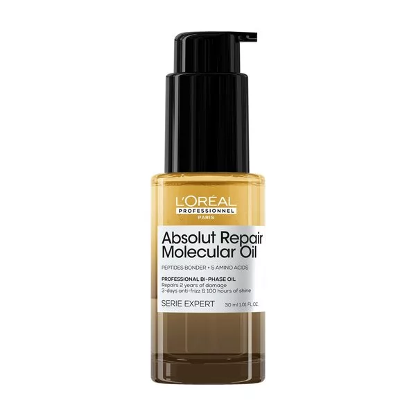 Loreal Absolut Repair Molecular, dwufazowy olejek do włosów zniszczonych, 30ml travel size