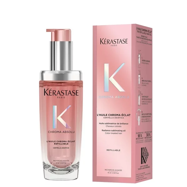 Kerastase Chroma Absolu, rozświetlający olejek do włosów farbowanych do wielokrotnego napełniania, 75ml