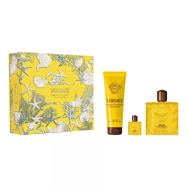 Versace Eros Energy zestaw woda perfumowana spray 100ml + żel pod prysznic 150ml + woda perfumowana 5ml (M)