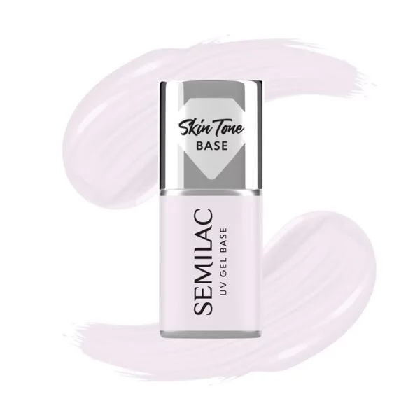 Semilac Skin Tone Cover Base, elastyczna baza hybrydowa 2w1, Milky Pink, 7ml