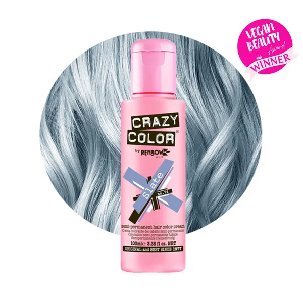 Crazy Color, toner odżywczy do włosów, Slate - fioletowo szary, nr 74, 100ml