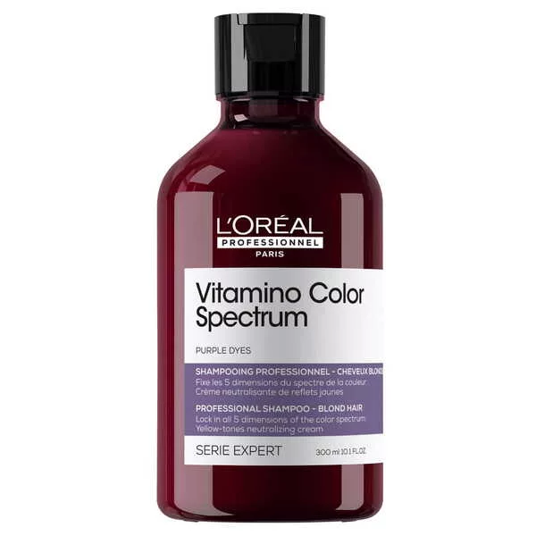 Loreal Vitamino Color Spectrum Purple, szampon do włosów blond neutralizujący żółte refleksy, 300ml