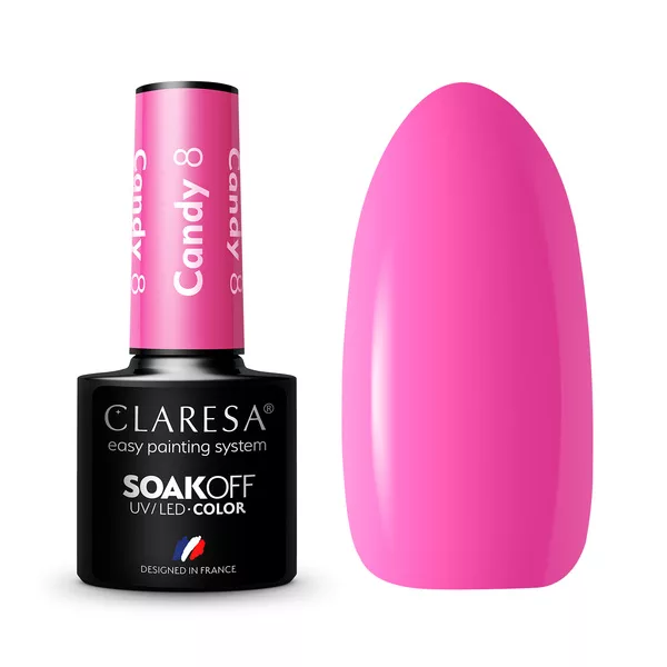 Claresa, Lakier hybrydowy, CANDY 8, 5g