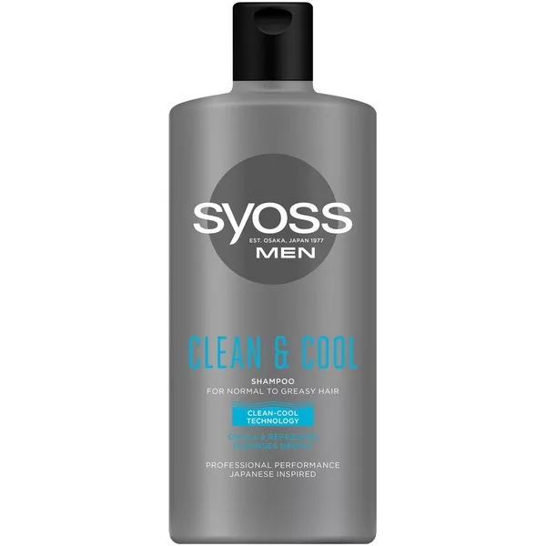 Syoss, Men Clean & Cool Shampoo szampon do włosów normalnych i przetłuszczających się 440ml