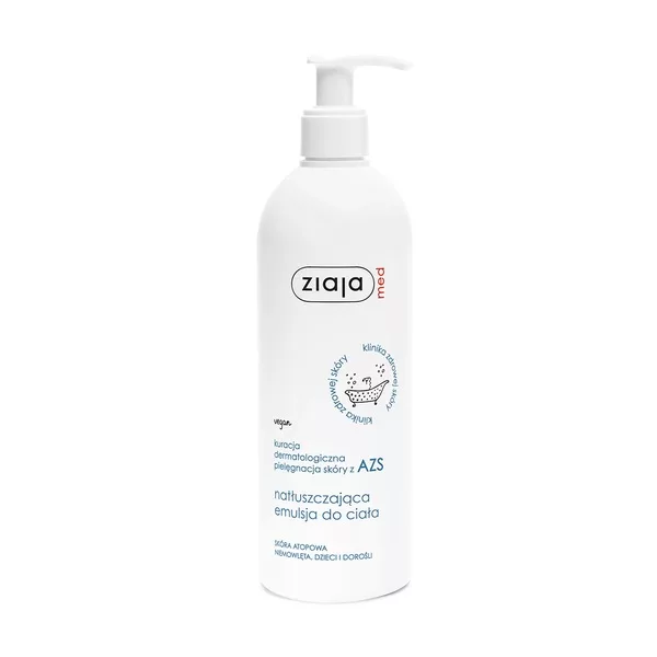 Ziaja Med Kuracja dermatologiczna-skóra z AZS, natłuszczająca emulsja do ciała, 400ml