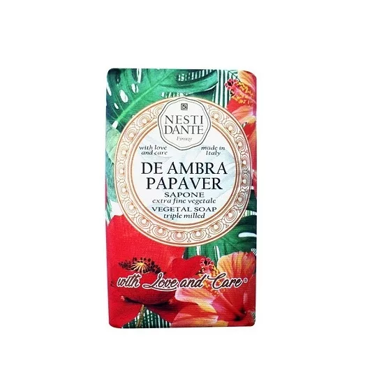Nesti Dante De Ambra Papaver Sapone naturalne mydło toaletowe Czerwony Mak 250g