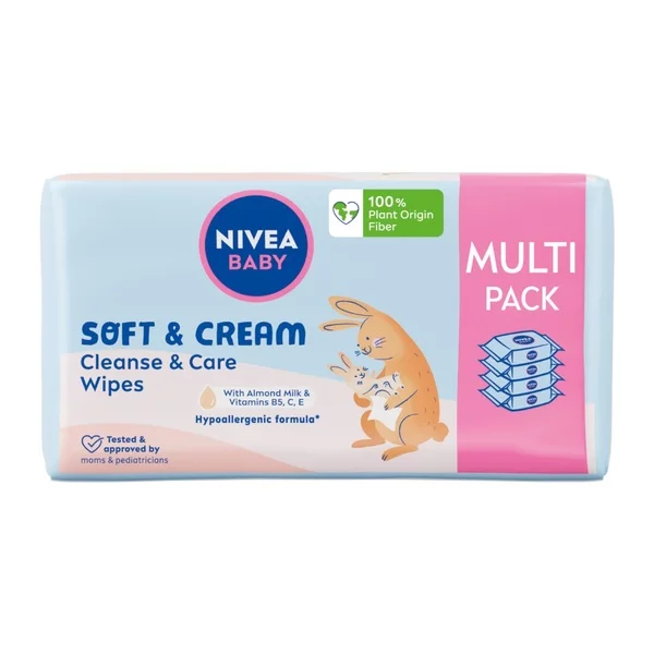 Nivea Baby Soft & Cream chusteczki biodegradowalne dla dzieci 4x57szt