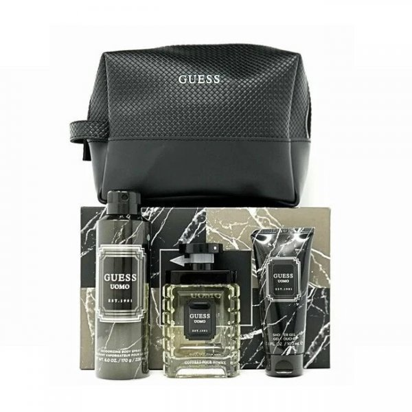 Guess Uomo zestaw woda toaletowa spray 100ml + dezodorant spray 226ml + żel pod prysznic 100ml + kosmetyczka (M)