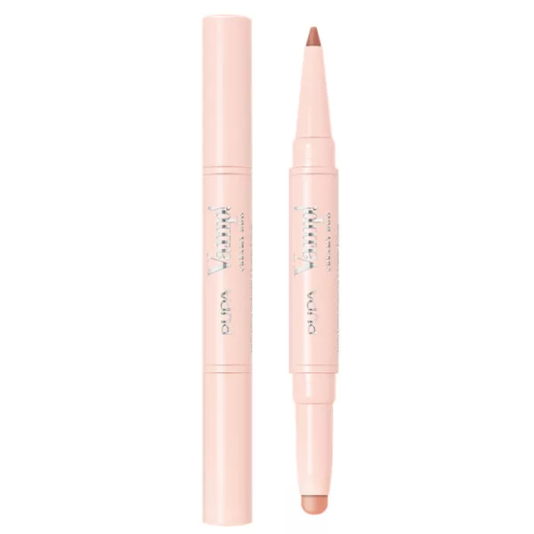 PUPA Vamp! Creamy Duo, pomadka i konturówka do ust, Fair Nude, 0,8+0,2g