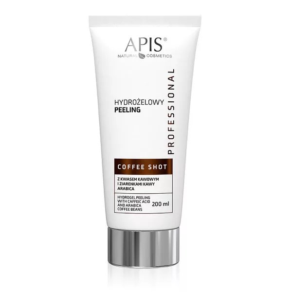 Apis Coffee Shot, Hydrożelowy peeling z kwasem kawowym i ziarenkami kawy arabica, 200ml
