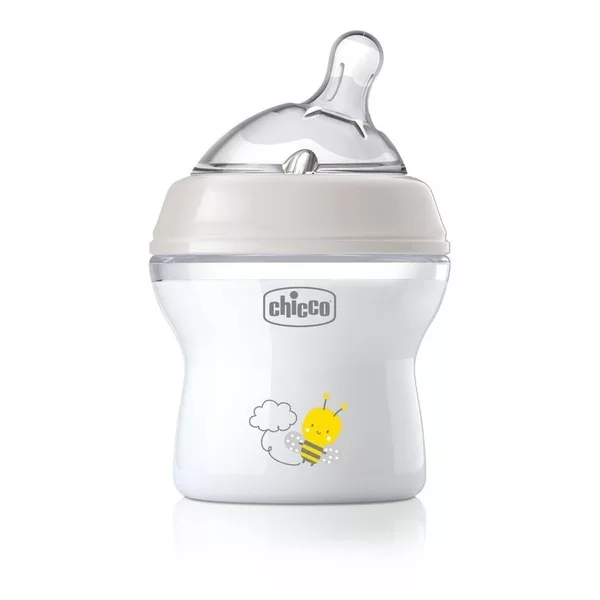 Chicco NaturalFeeling butelka plastikowa ze smoczkiem silikonowym przepływ wolny dla dzieci 0m+ 150ml