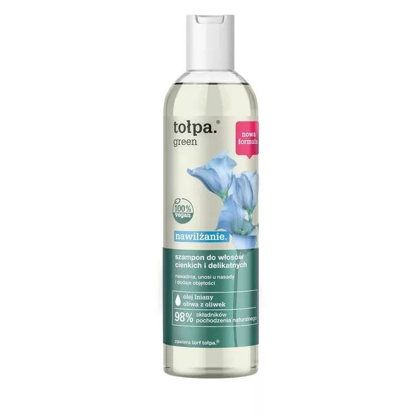 Tołpa Green, nawilżający szampon do włosów cienkich i delikatnych, 300ml