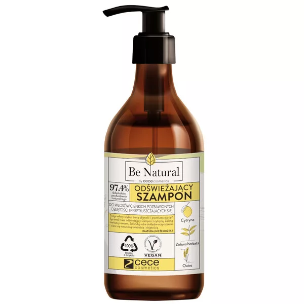 CeCe Be Natural, odświeżający szampon z cytryną, zieloną herbatą i owsem, 270ml