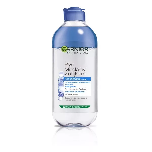 Garnier Skin Naturals Płyn Micelarny z olejkiem i ekstraktem z bławatka, dwufazowy 400ml