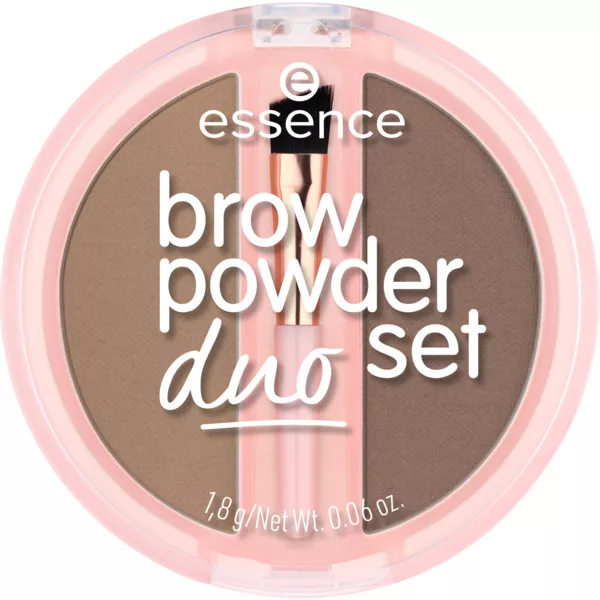 Essence Brow Powder Duo Set, pudrowy zestaw do brwi, efekt zdefiniowanych brwi, 01 - Light, 1.8g