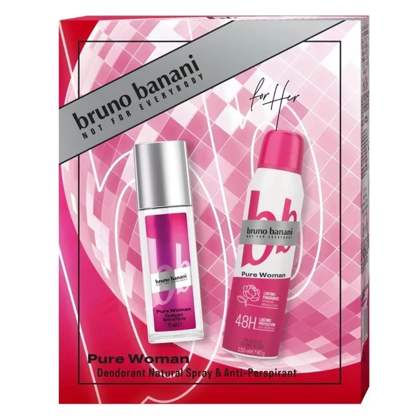 Bruno Banani Pure Woman zestaw dezodorant w naturalnym sprayu 75ml + antyperspirant w sprayu 150ml (W)