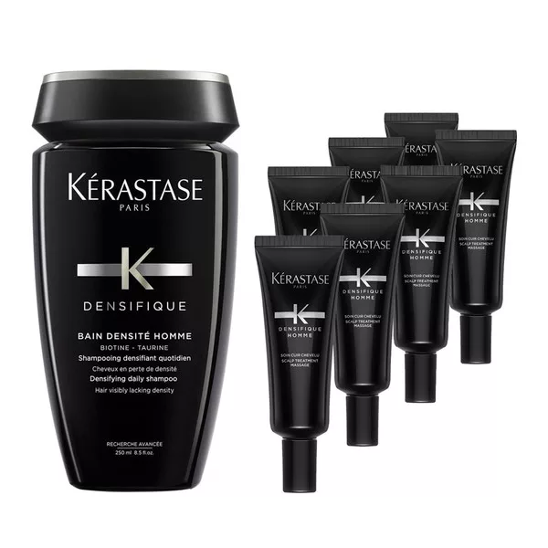 Kerastase Densifique, męski zestaw zagęszczający włosy, 250ml + 7x6ml