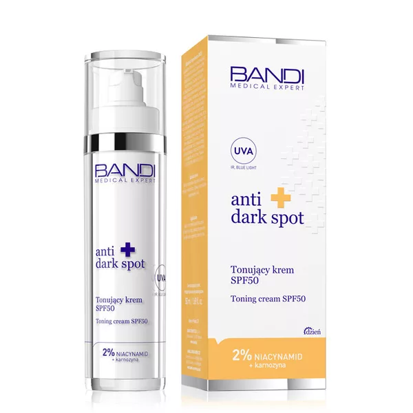 Bandi Anti Dark Spot, tonujący krem z filtrem SPF50, 50ml