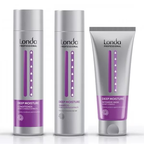 Londa Deep Moisture, zestaw nawilżający do włosów suchych, szampon + odżywka + maska