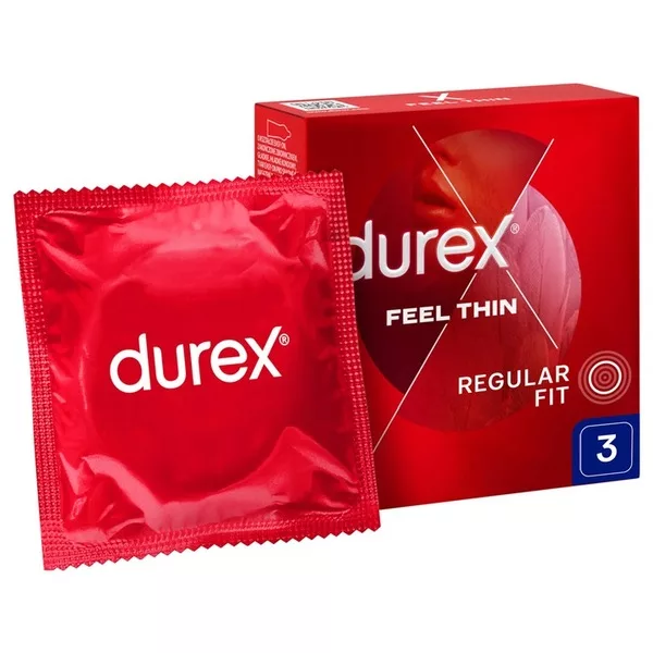 Durex Feel Thin Classic cienkie prezerwatywy lateksowe 3 szt