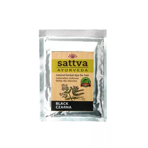 Sattva Natural Herbal Dye for Hair naturalna ziołowa farba do włosów Black 10g