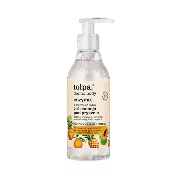 Tołpa Dermo Body Enzyme, 3 enzymy i 2 kwasy żel - esencja pod prysznic, 195ml
