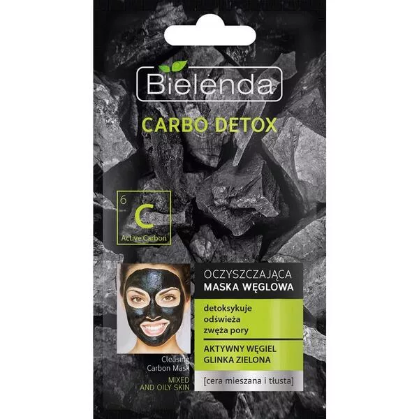 Bielenda Carbo Detox Oczyszczająca Maska Węglowa Do Cery Mieszanej i Tłustej, 8g