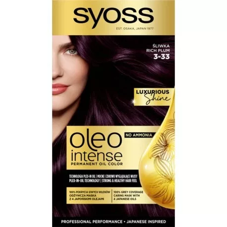 Syoss, Oleo Intense farba do włosów trwale koloryzująca z olejkami 3-33 Bogata Śliwka