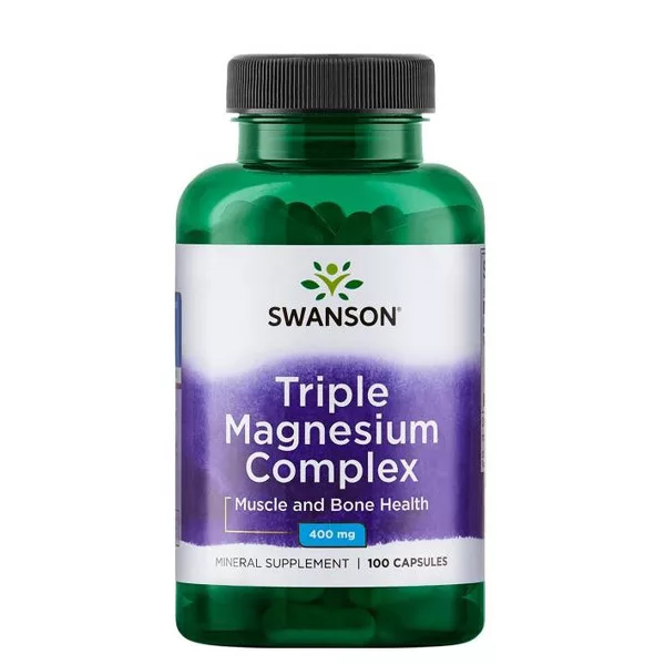 Swanson, triple magnesium complex, 100 kapsułek